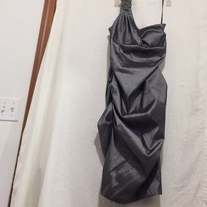 Xscape by Joanne Chan cocktail dress 12 Silver
